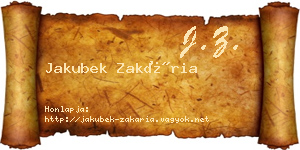 Jakubek Zakária névjegykártya